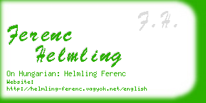 ferenc helmling business card